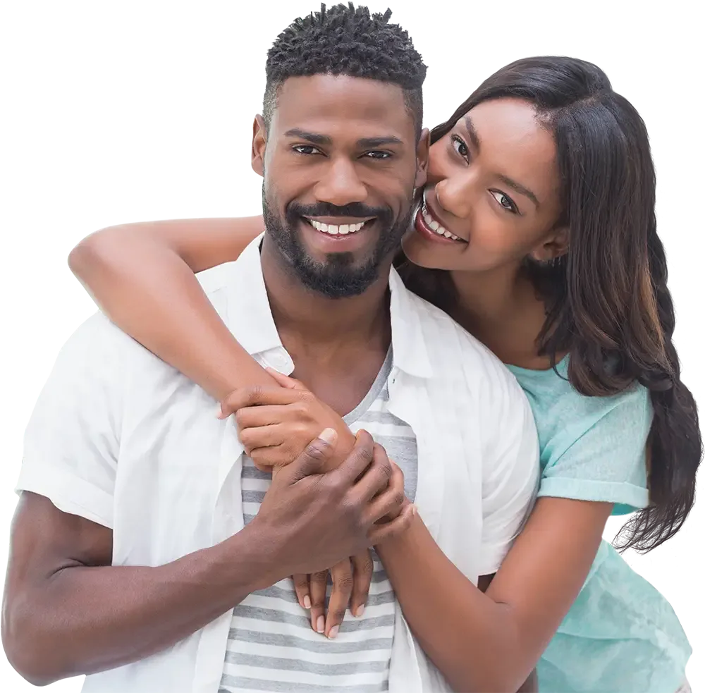 Couple smiling together